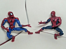 Spiderman Action Figure Super Posable 6" Lot Of 2 Movie 2002 2003 Toy Biz Toby