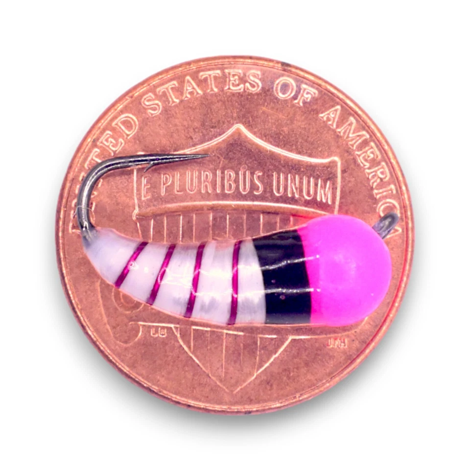 Paquete de 3 - Kenders PINK WHITE BLACK TUNGSTENO AKUA JIG SKUD Panfish Jig Crappie Jig Foto 3 de 4