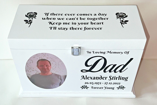 Handmade Ashes Casket Personalised urn memorial memory box TLSCLP - Picture 13 of 15