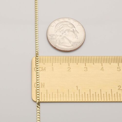 14 Karat Massiv Gelbgold Maßgeschneiderte kubanische Halskette Kette 2-3 mm 11-15 Zoll-Bordstein Glied - Bild 2 von 10
