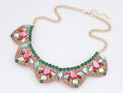 Womens Fashion Bib Statement Flower Necklace Chain Jewelry Chunky Collar Party - Picture 37 of 37