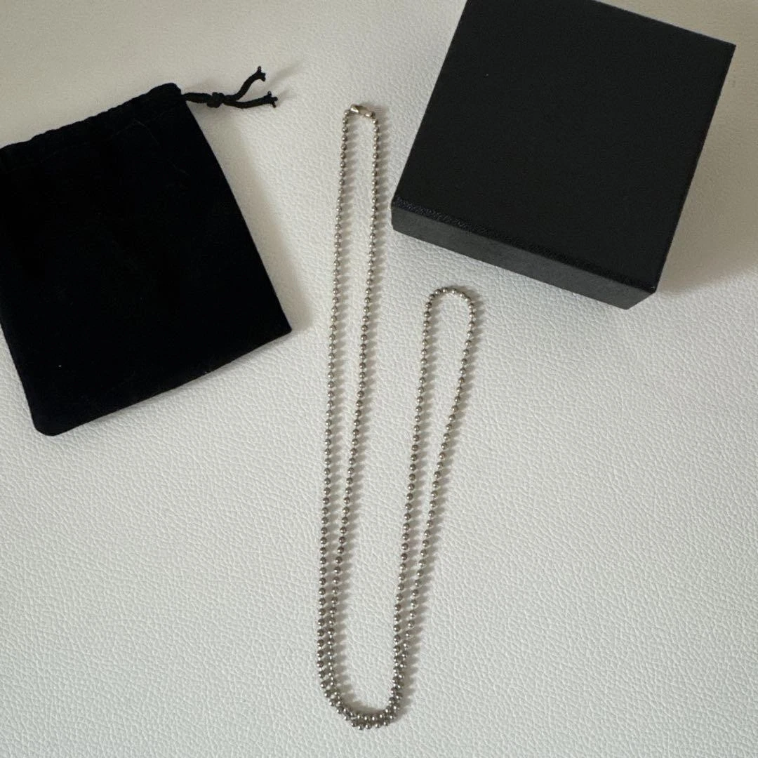 CHROME HEARTS Catena a sfera cuori cromati valutati 76 cm importazione Giappone rara ecc