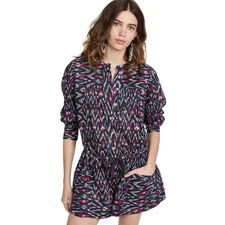 ISABEL MARANT ETOILE Lehana Romper Jumpsuit 38 Printed Cotton Long Sleeve