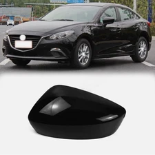 Black Left Side Car Rearview Mirror Cap Cover For Mazda 3 Axela M3 2014-2016 New