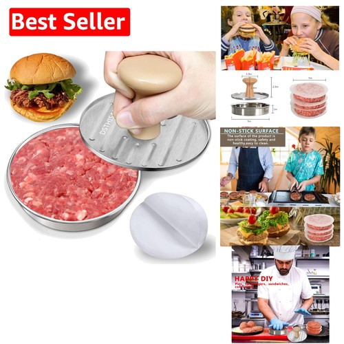 Versatile 5-Inch Non-Stick Burger Press - Ideal for Grilling, Cooking & Storage