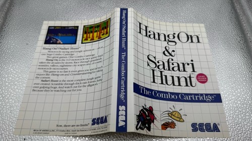 Hang On/Safari Hunt Sega Master System W/Manual Retro 1986 #1263 - Picture 13 of 14
