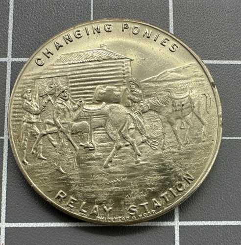 Pony Express Diamond Jubilee 1935 llamada medalla 50c 32 mm - Imagen 2 de 2