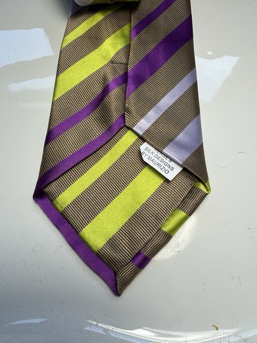 NWT VERSE 9 MULTI COLOR STRIPED STYLE PRINT SILK DESIGNS NECK TIE & HANKY - Picture 4 of 4