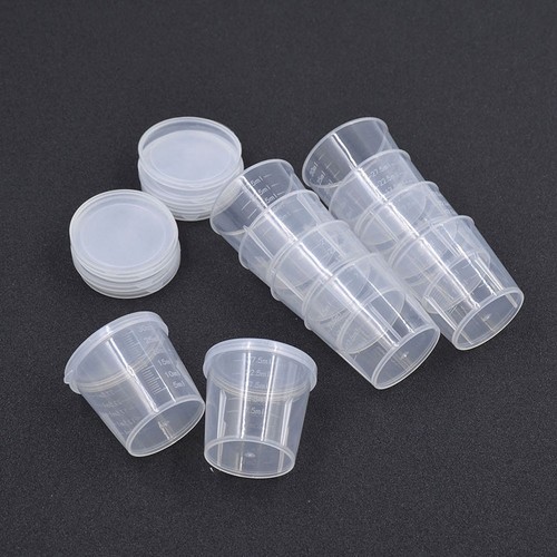 10pz Misurini Plastica per Laboratorio Chimica Cucina Strumento Misura Liquidi 30ml - Foto 3 di 7