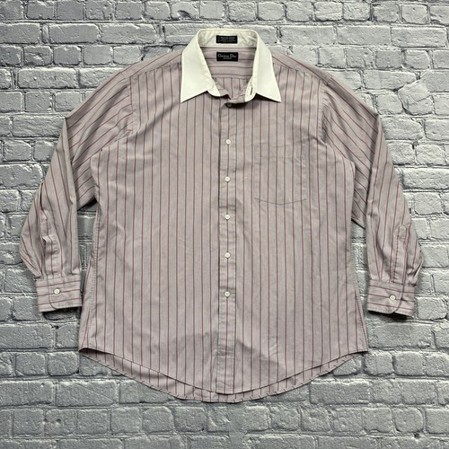 Vintage Christian Dior Shirt Men’s Sz 16.5 Purple Monsieur Made in USA Old Money