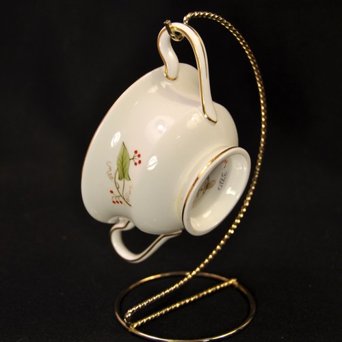 Wedgwood Creme Suppe Bouillon Tasse Untertasse #X4599 Blätter rote Beeren Gold 1891-1900 - Bild 21 von 23