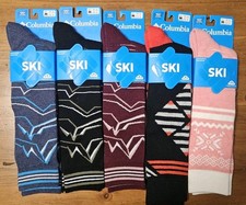 5 Columbia Ski Socks / Over Calf / Merino Wool / Medium Weight / M 6-9  W 8-11