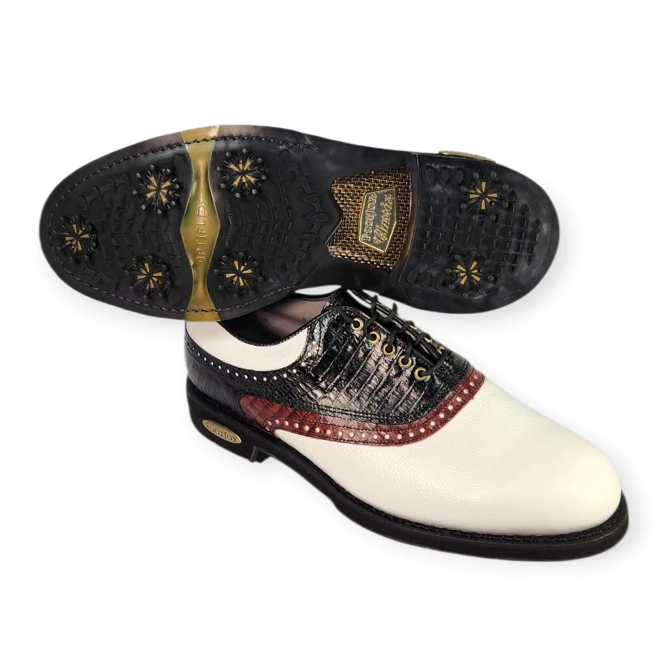 Zapatos de golf FootJoy Classics Tour de colección para hombre 9,5D EE. UU. Lizard Saddle nuevos en caja Foto 4 de 4