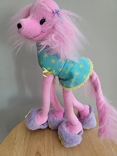 Barbie Pose Me Places Vanity Pet 10" Bendy White Pink Poodle Purple Slippers - Picture 5 of 7