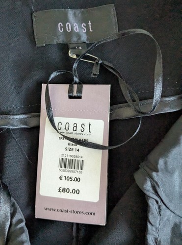 Coast Womens Triacetate Blend Wide Leg Tresa Trousers Black Elegant New Size 14 - Picture 7 of 16
