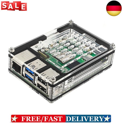 Klares Acrylgehäuse, unterstützt offiziellen aktiven Kühler, passend für Raspber