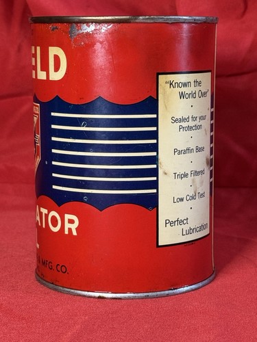 RARE Shield 1 Quart Separator Oil Metal Can Wyeth Hardware & MFG ST Joseph MO - Picture 2 of 6