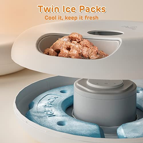 IPETTIE DONUT FROST 6 MAHLZEITEN KABELLOS AUTOMATISCHER HAUSTIERFUTTERAUTOMAT TROCKEN NASSFUTTER - WEISS - Bild 4 von 5