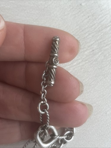 David Yurman Pearl Station 36" Figaro 18K Gold Sterling Silver Necklace 925 750 - Picture 3 of 9