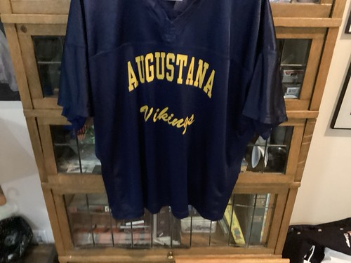 Vintage Augustana Vikings Football CHAMPRO Navy SPELL OUT V-Neck Jersey SZ 2XL - Cool - Bild 12 von 14