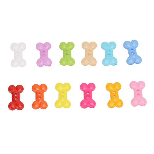 1000 Pieces Dog Bone Buttons Bright Colors Cute Dog Bone Two L - Picture 20 of 22