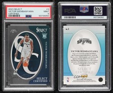 2023-24 Panini Select Certified Victor Wembanyama #3 PSA 9 MINT Rookie RC