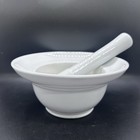 Rare POTTERY BARN Porcelain GREAT WHITE Dinnerware Pattern MORTAR & PESTLE Set
