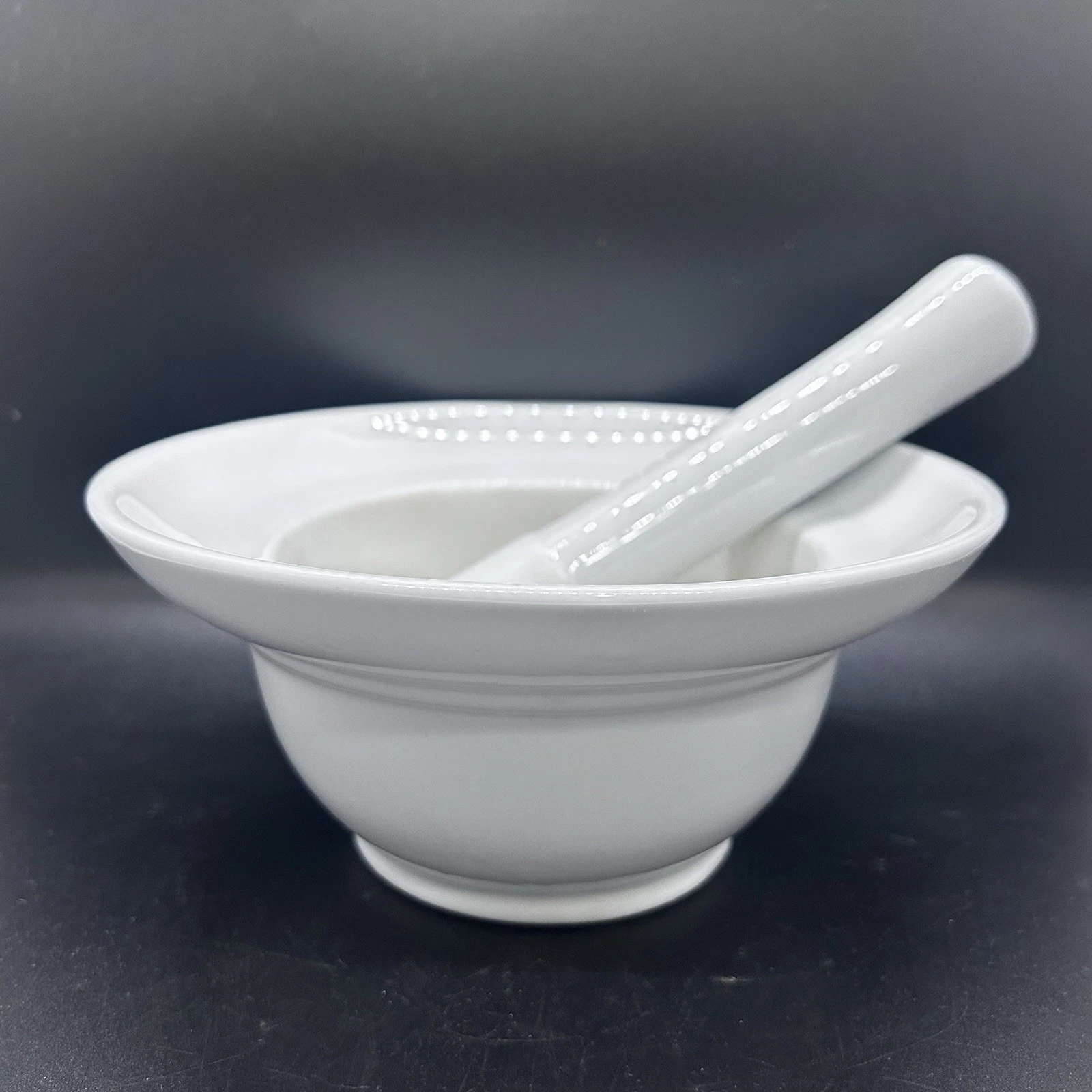 Rare POTTERY BARN Porcelain GREAT WHITE Dinnerware Pattern MORTAR & PESTLE Set