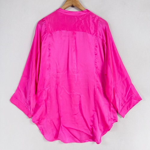 Banana Republic Monogramm Top Bluse Gr. Medium hellrosa 100% Seide Relaxed Fit - Bild 3 von 8