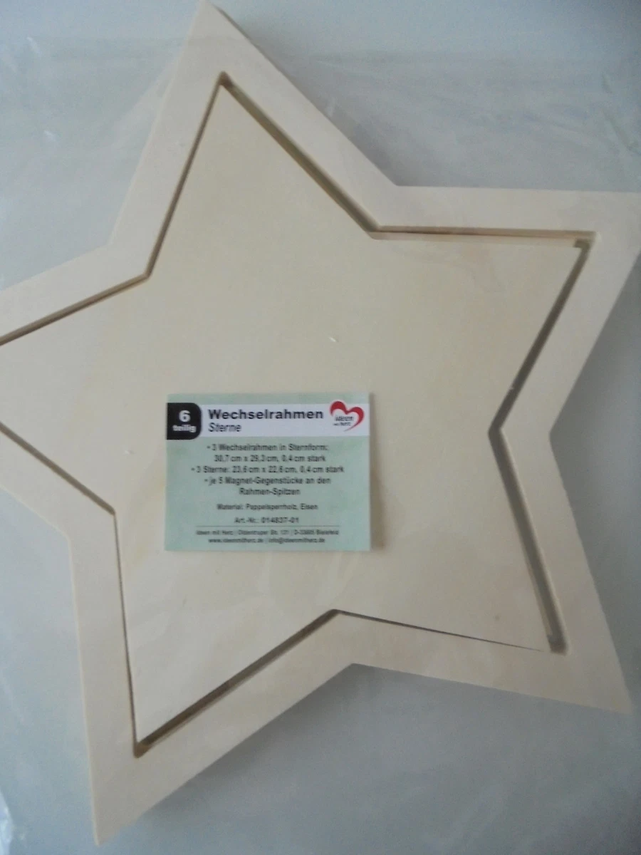 LED-Holz-Stern mit Diamond Painting Wechselmotiven* QVC