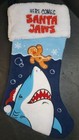 Here Comes Santa Jaws Christmas Stocking 18" Gingerbread Man Shark