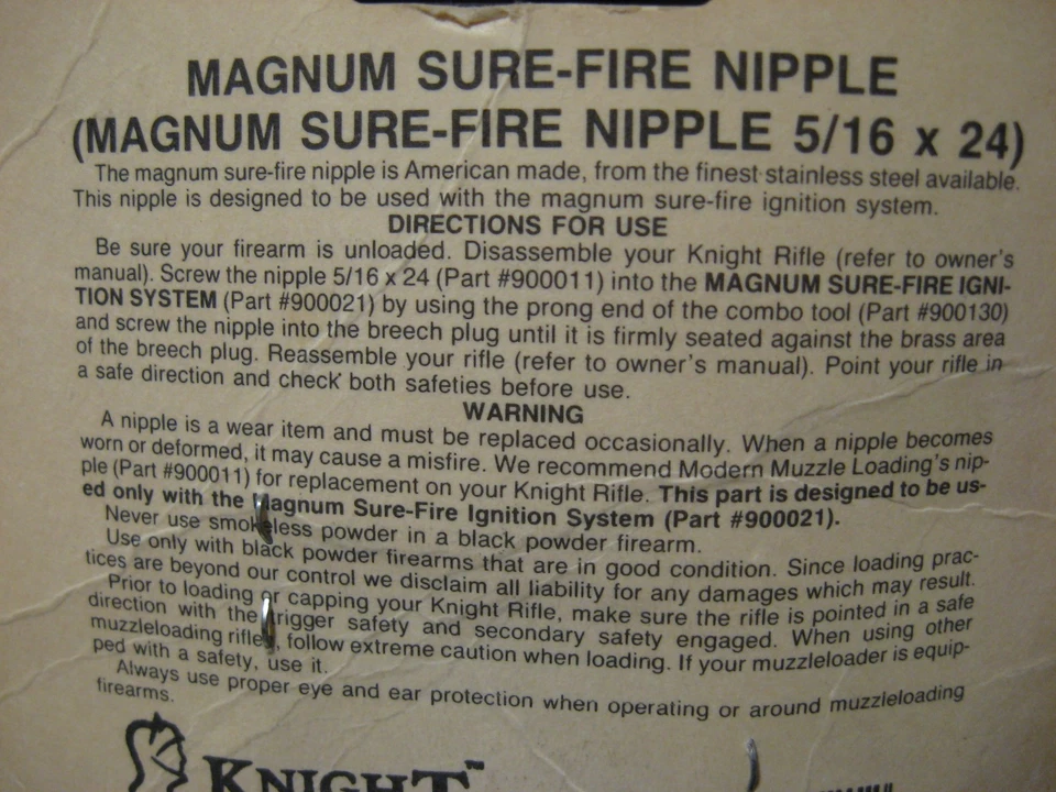 Pezón Knight Magnum Sure-Fire 5/16 x 24 M900011 Foto 2 de 4