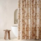 Casaluna NWOT Linen Blend Brown Floral Shower Curtain