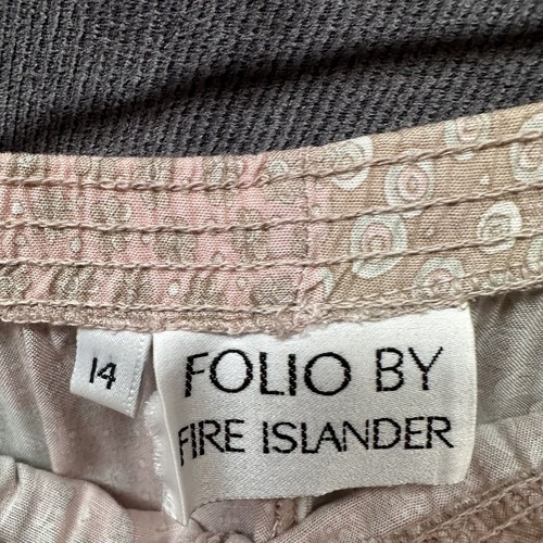 Vintage Japanese feather print skirt + top set blouse nude beige rayon Boho - Picture 8 of 8