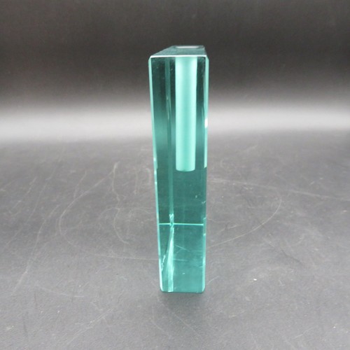 VTG Stephen Schlanser Etched Art Glass Oak Leaf Bud Vase Pen Holder Fall Signed - Picture 9 of 10