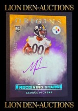 GEORGE PICKENS 2022 ORIGINS PURPLE RECEIVING STARS SSP AUTO RC JERSEY #14/17 1/1