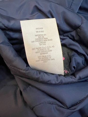 Isaac Mizrahi Live Reversible Quilted Barn Jacket Navy Blue XL Collard Coat - Picture 12 of 12