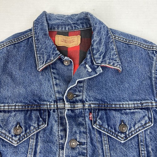 Vintage 90s Levis Flannel Lined Jean Denim Jacket Type 3 Size 44 Fits A Medium - Picture 5 of 11