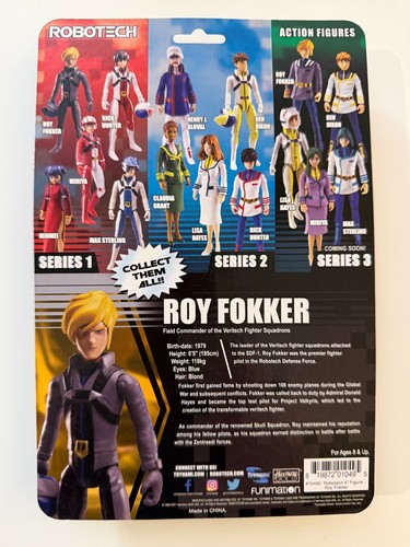 2021 Robotech Roy Fokker Series 1 Action Figure RARE MINT Harmony Gold - Bild 2 von 2