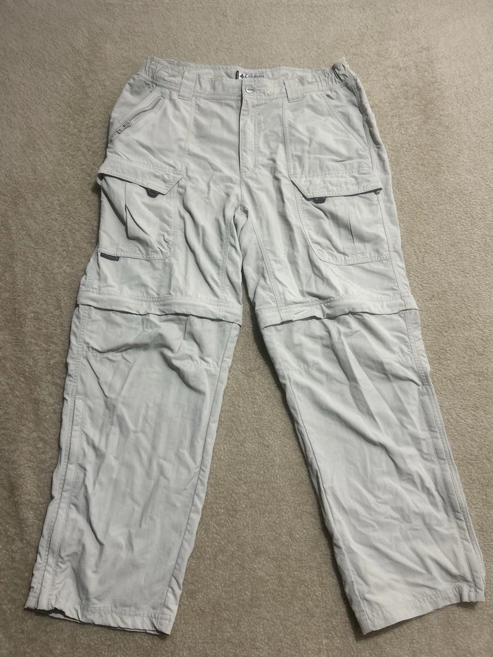 Columbia Sportswear Titanio Para Hombre 36 Pantalones Tostados Carga Convertible Cremallera Senderismo Foto 2 de 4
