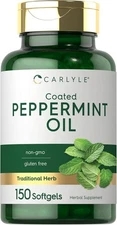 Peppermint Oil Softgels 100mg | 150 Count | with Rosemary & Thyme | by Carlyle
