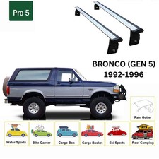 For Ford Bronco Gen5 1992-1996 Roof Rack Cross Bars Rain Gutter Alu Silver