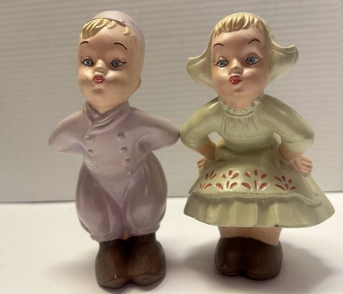 Vintage einzigartige Keramik niederländische Junge & Mädchen küssende Figuren Holland Form 6,5" - Bild 6 von 16