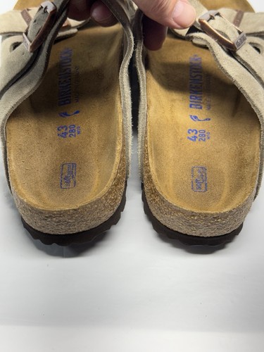 Birkenstock Arizona Herren Taupe Leder Weichbettung Sandalen Gr. 43 / 10 - Bild 5 von 9