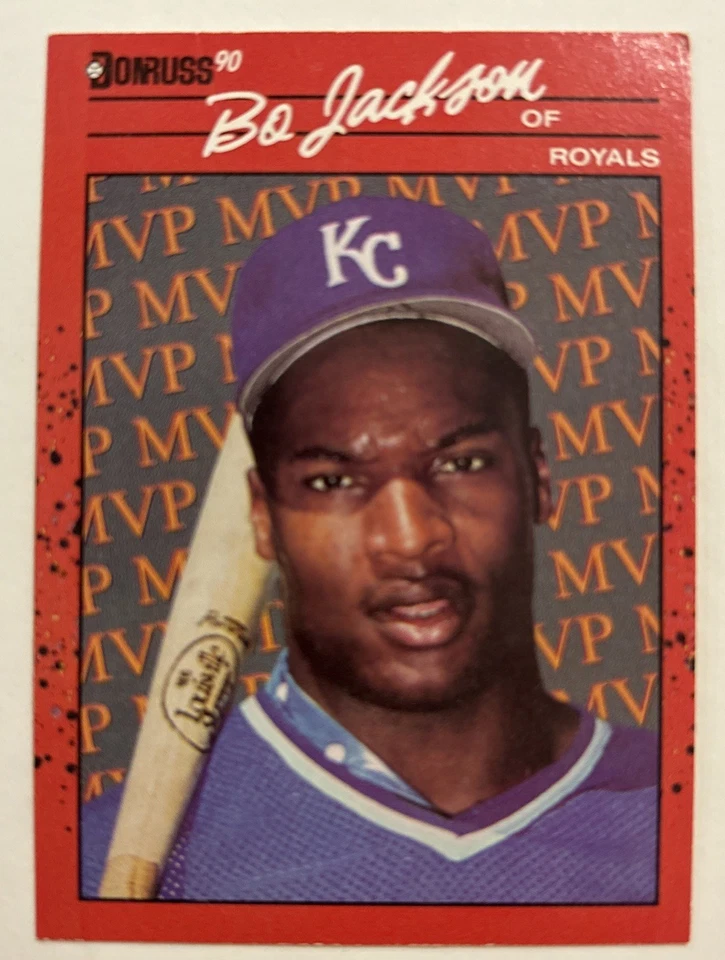 1990 年 Donruss MVP Bo Jackson #BC-1 错误卡橙色 MVP 号“After Inc On Back” — 第 2/4 张图片