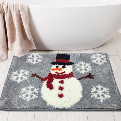 Christmas Bathroom Rugs, Snowman Christmas Rug for Bathroom Decor, Farmhouse ... - Bild 1 von 7
