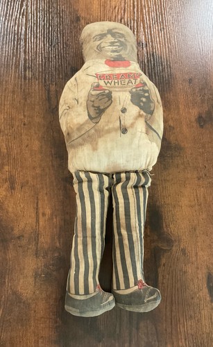 "WEIZENCREME" SCHWARZES TUCH, RASTUS MÄNNLICHER KOCH, WERBEPUPPE 16" groß