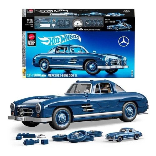 Mattel Brick Shop Hot Wheels Mercedes-Benz 300 SL model car 1/12 scale IN HAND - Picture 10 of 11