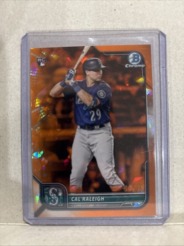 Cal Raleigh RC SP /75 Bowman Chrome Sapphire Edition Orange Mariners Rookie Card - Bild 3 von 4