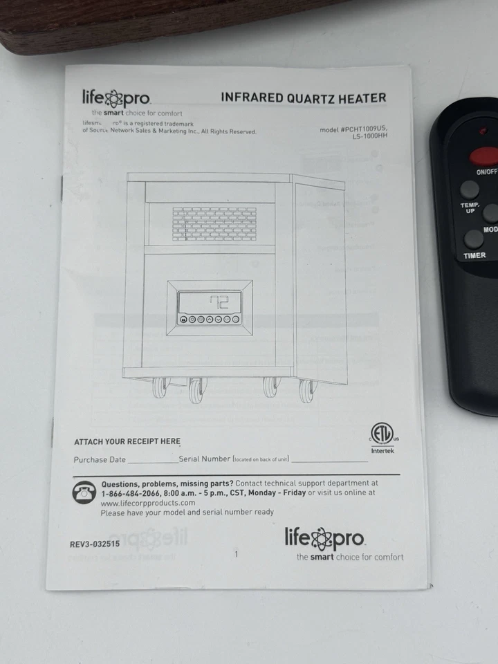 Calentador infrarrojo de cuarzo lifesmart LIFEPRO 208219 + 2 controles remotos probados funciona usado en excelente estado Foto 2 de 4
